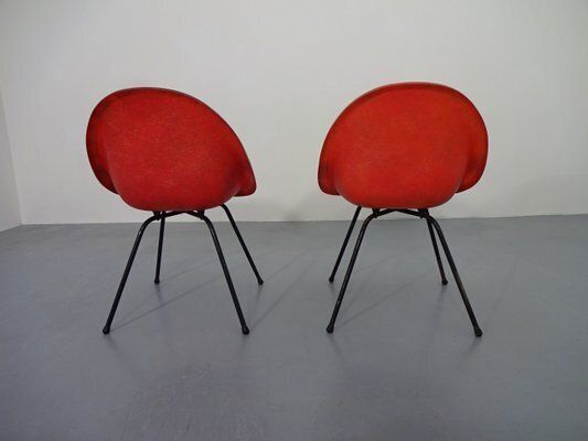 photo furniture French Fiberglass Side Chairs, 1960s, Set Of 2