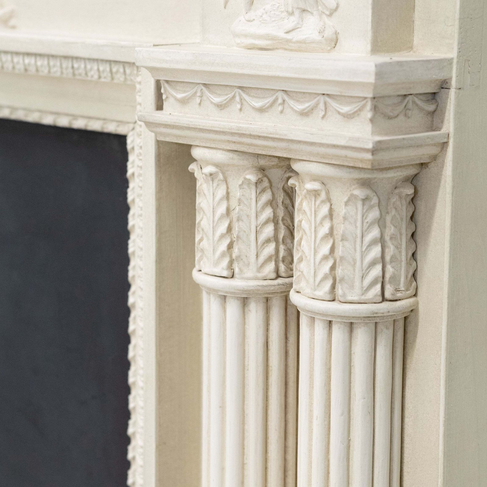 photo for sale Ornate Neoclassical Style Wooden Surround With Capitals