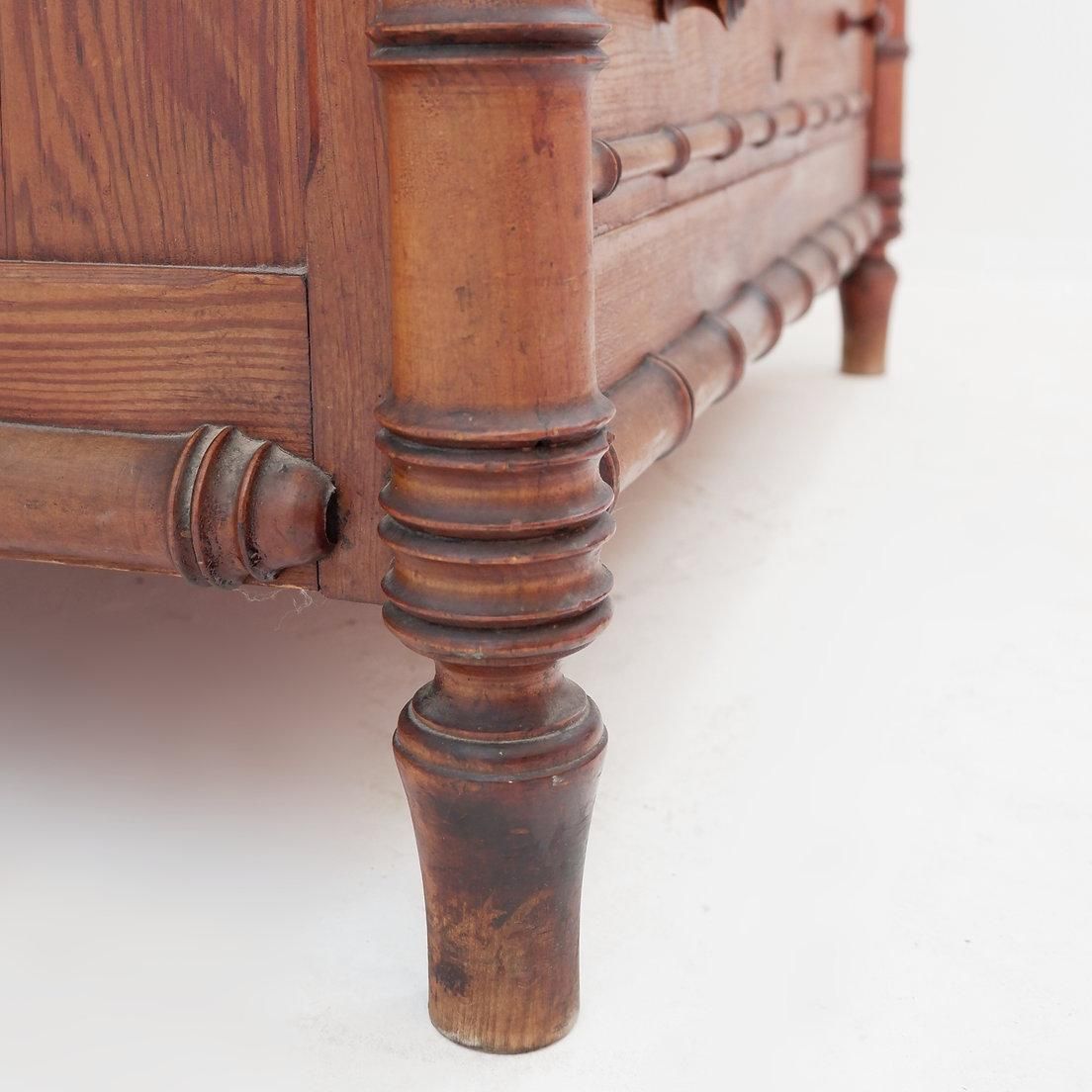 photo furniture Faux Bamboo Dark Pine Chest Of Drawers   Late 19th Century
