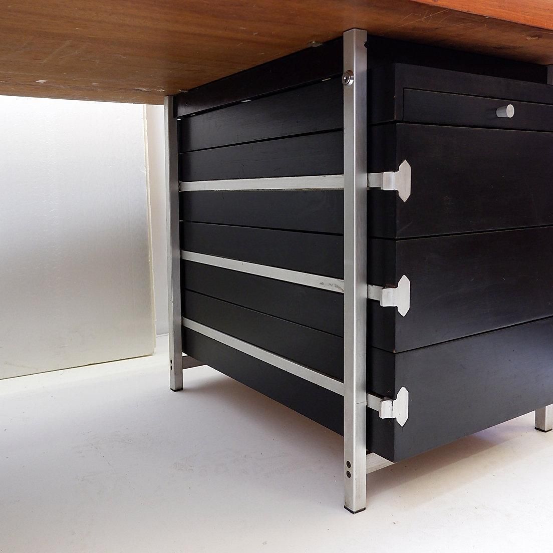 Desk Composed Of Bergwood Drawer Units And A Boomerang Wood Veneer Top   1970s photo Furniture