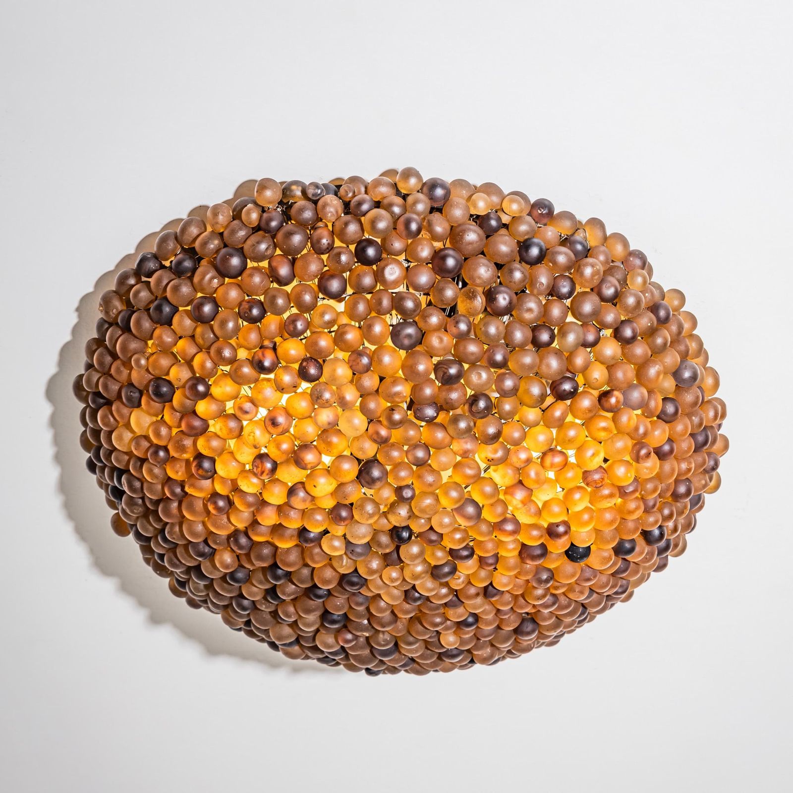 Amber Glass Ceiling Light, 20th Century photo 1250.0