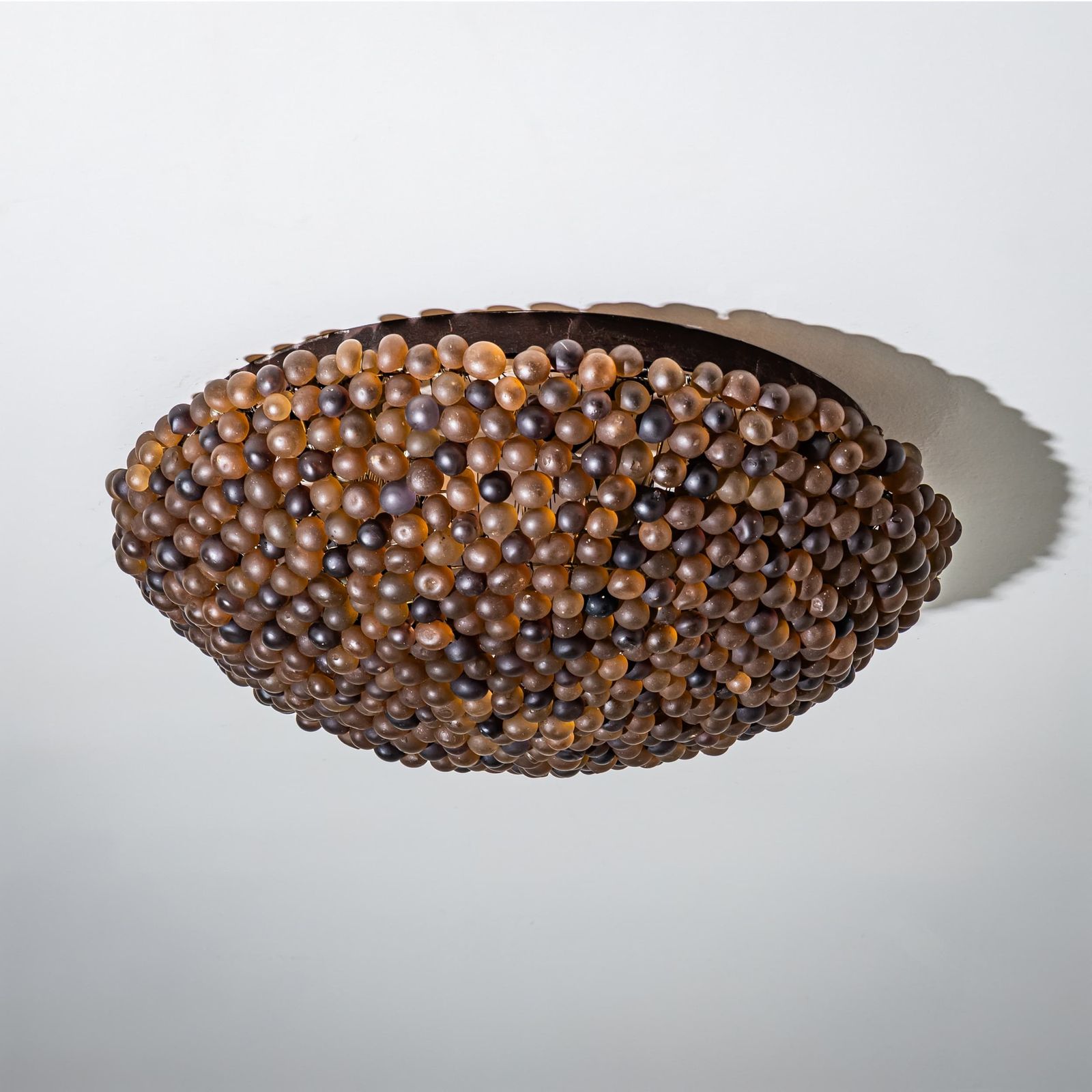 Amber Glass Ceiling Light, 20th Century photo vinterior