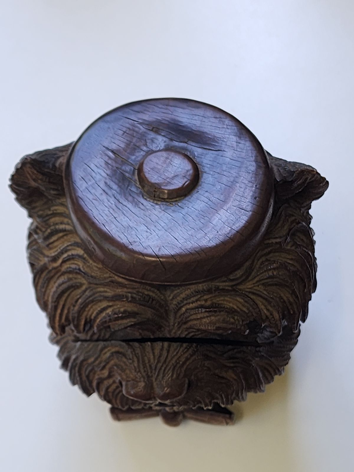 Wooden Carved Black Forest Terrier Tobacco Jar photo buy