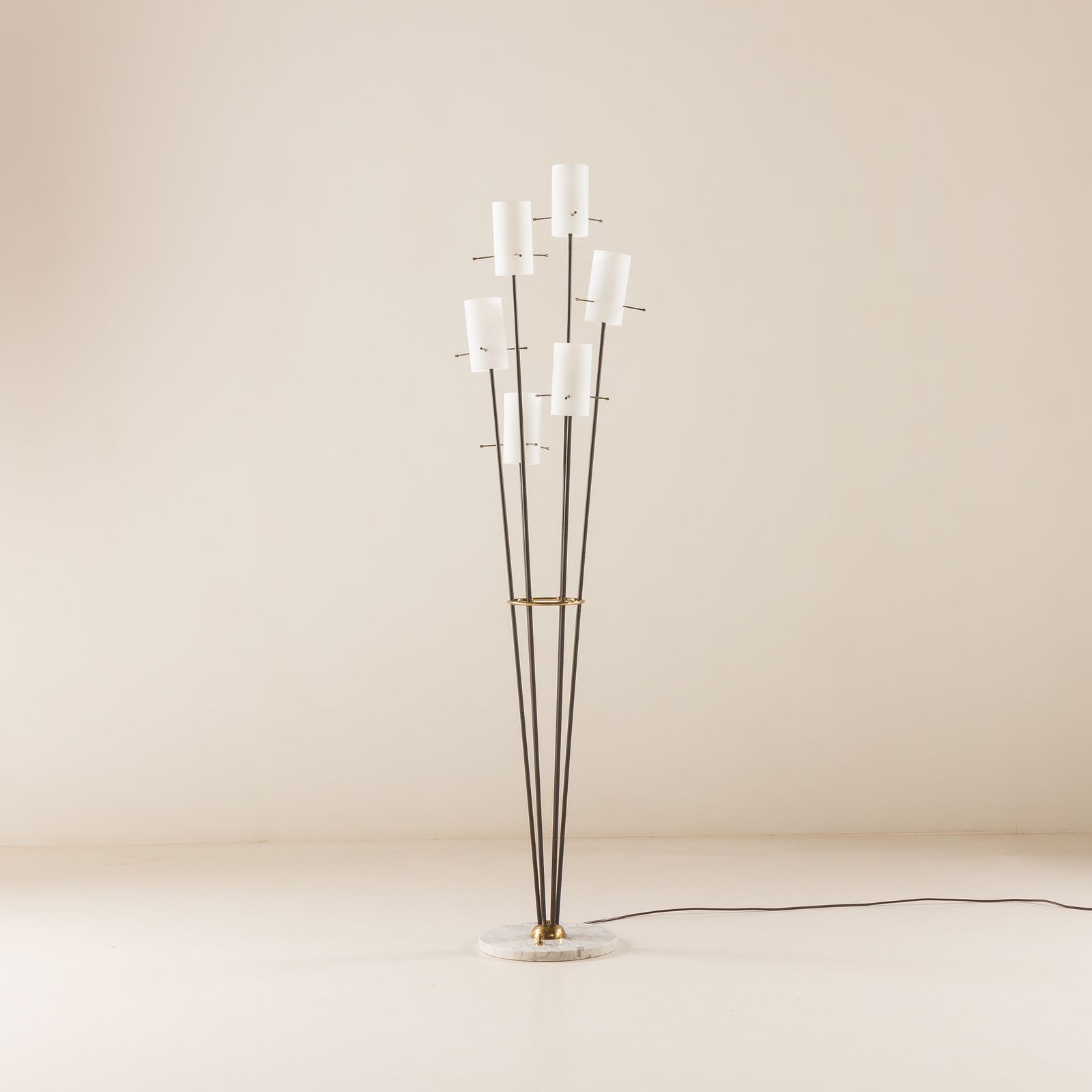 Italian Mid Century Floor Lamp Attr. To Stilnovo, 1960s photo furniture