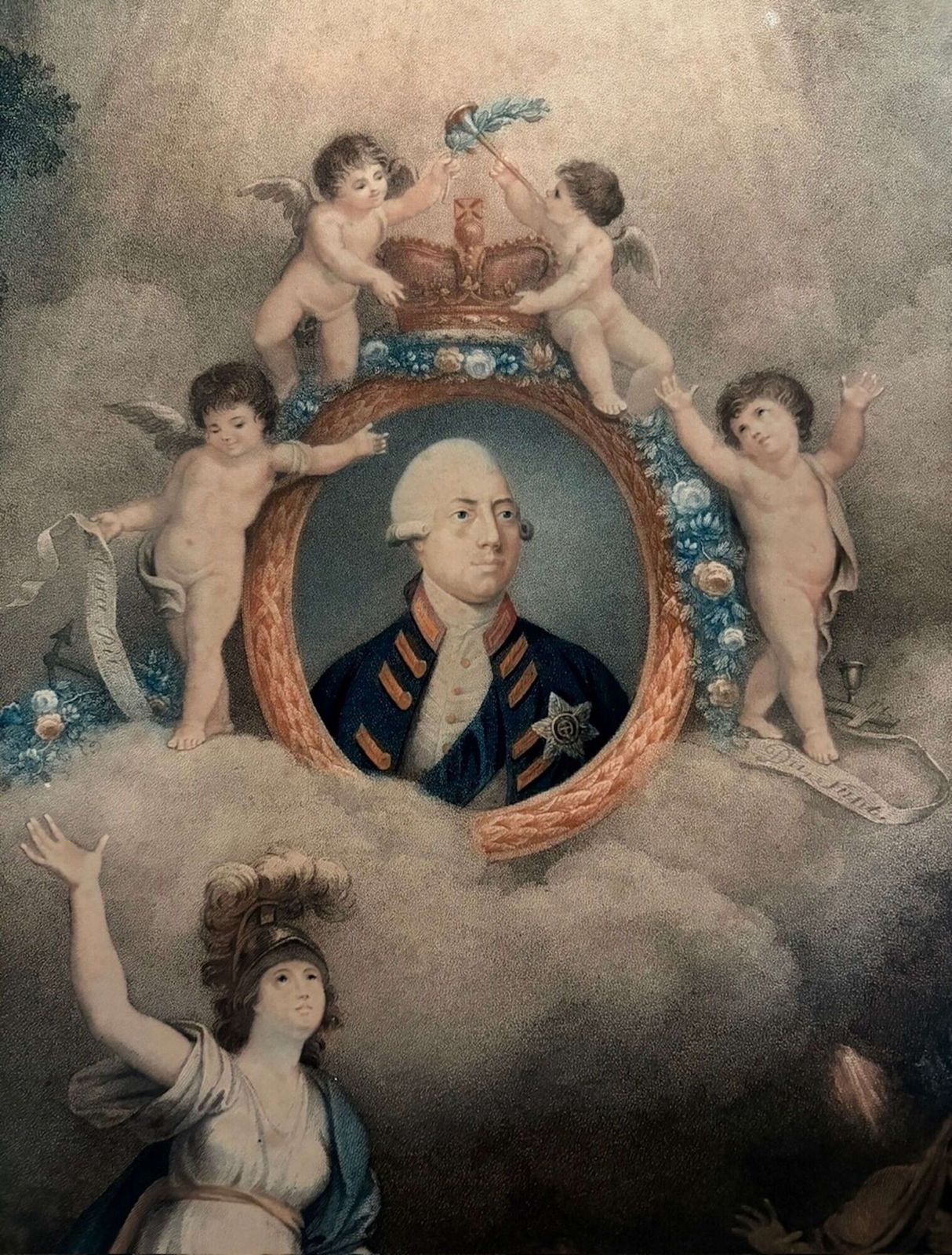 A Late Georgian Political Allegorical Print (1802) King George 111 photo for sale