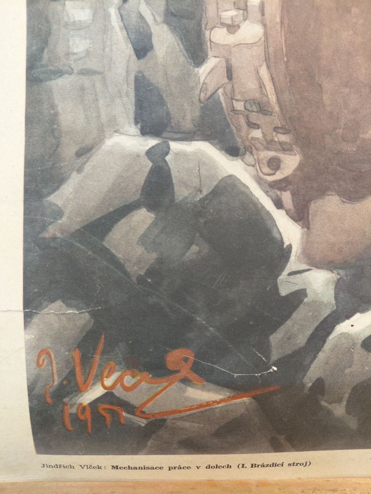 Original 1950s Czech Propoganda Indutrial Poster By  Artist Jindřich Vlček 1885 1968 photo furniture