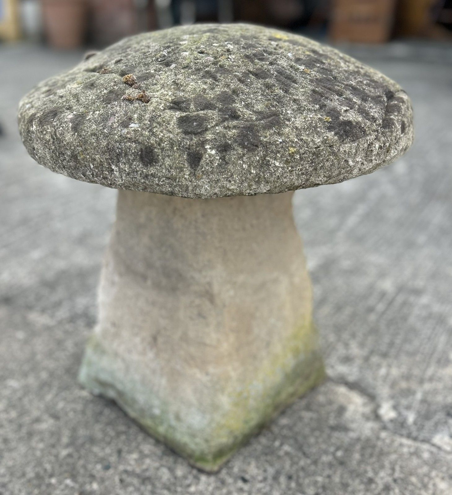 Large Vintage Country House Weathered Stone Garden Staddle Stone Mushroom photo 85.0
