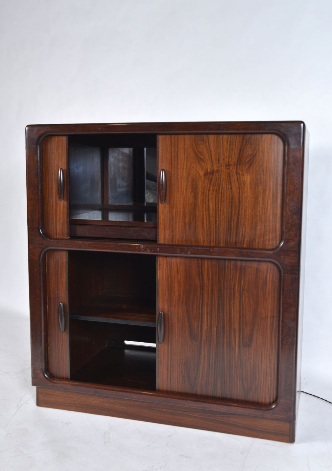 Midcentury Danish Drinks Cabinet Bar Tambour By Dyrlund 1970s photo vinterior