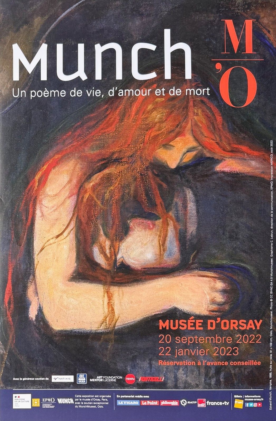 Eduard Munch Official Exhibition Poster Musée D'orsay Paris 2022
