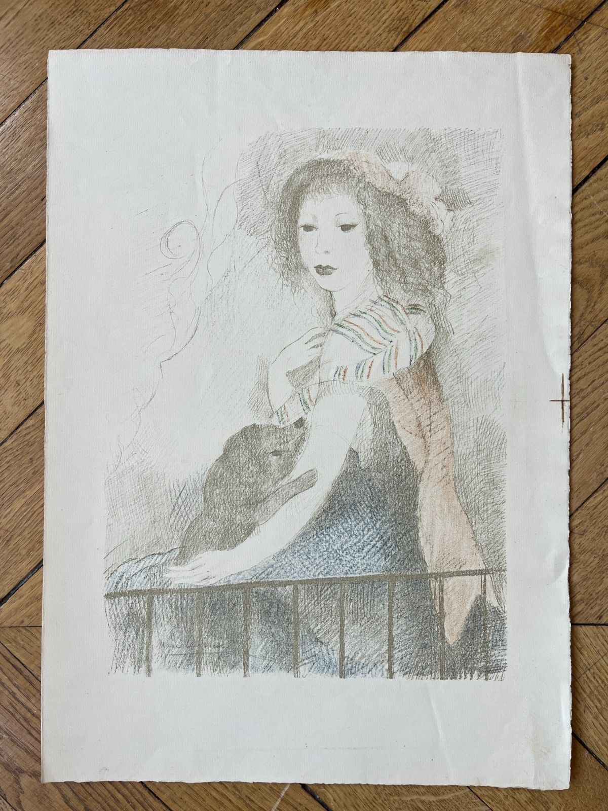 Marie Laurencin Lithograph Signed Board 1928 Proof Workshop Mourlot