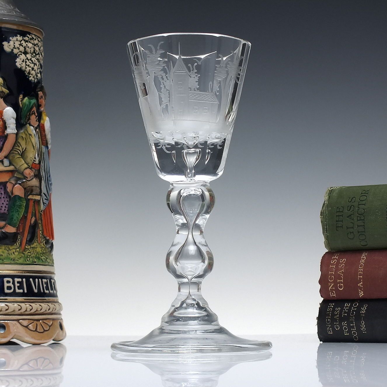 19th Century Engraved Wine Glass C1880 1900