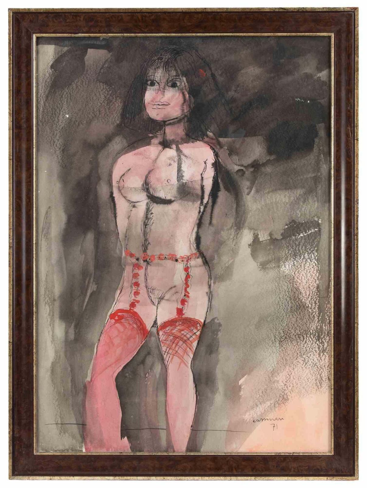 Bruno Cassinari Woman   Drawing By Bruno Cassinari   1971