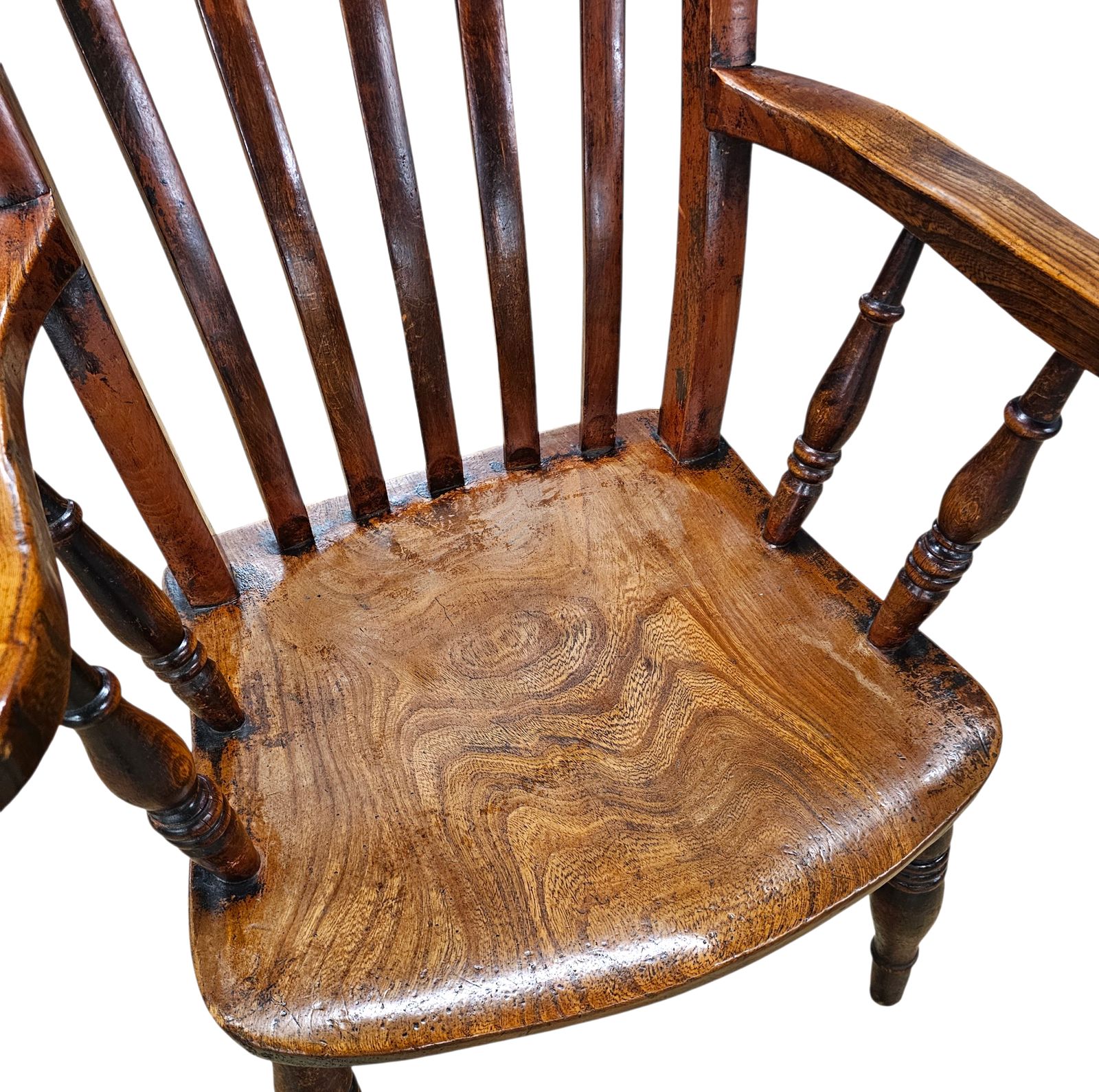 19th Century Elm Country High Slat Back Chair With A Fabulous Colour And Patina. photo furniture