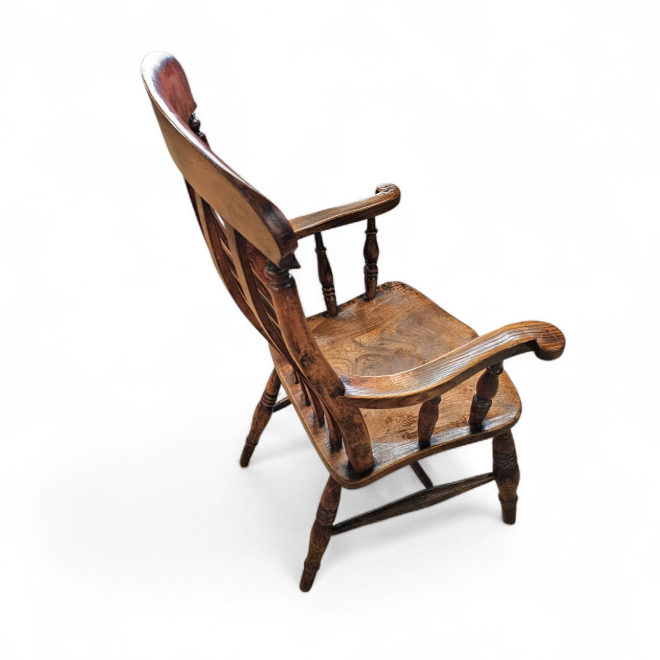 19th Century Elm Country High Slat Back Chair With A Fabulous Colour And Patina. photo buy