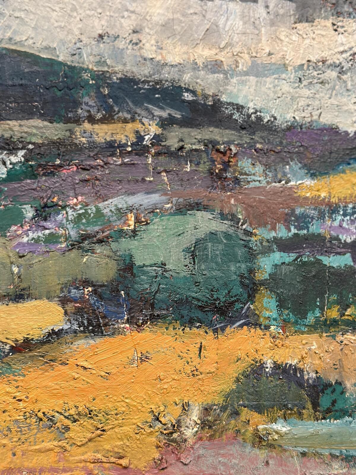 photo vinterior Original Mid Century European Oil On Canvas – Landscape By Tadeusz Kamasa –  – Vintage & Framed 88 × 73 Cm (34.6" × 28.7")