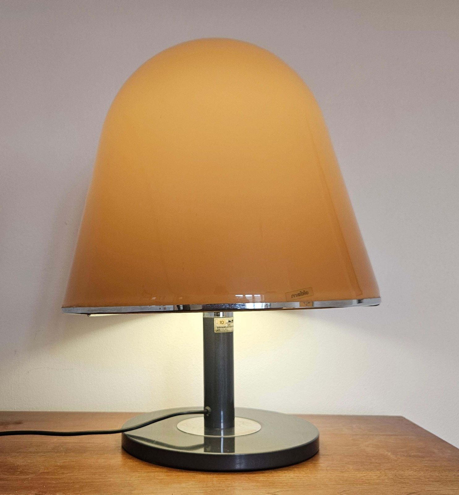 photo for sale Rare Midcentury Large Table Lamp Kuala For Meblo, Franco Bresciani, Italy, 1970s