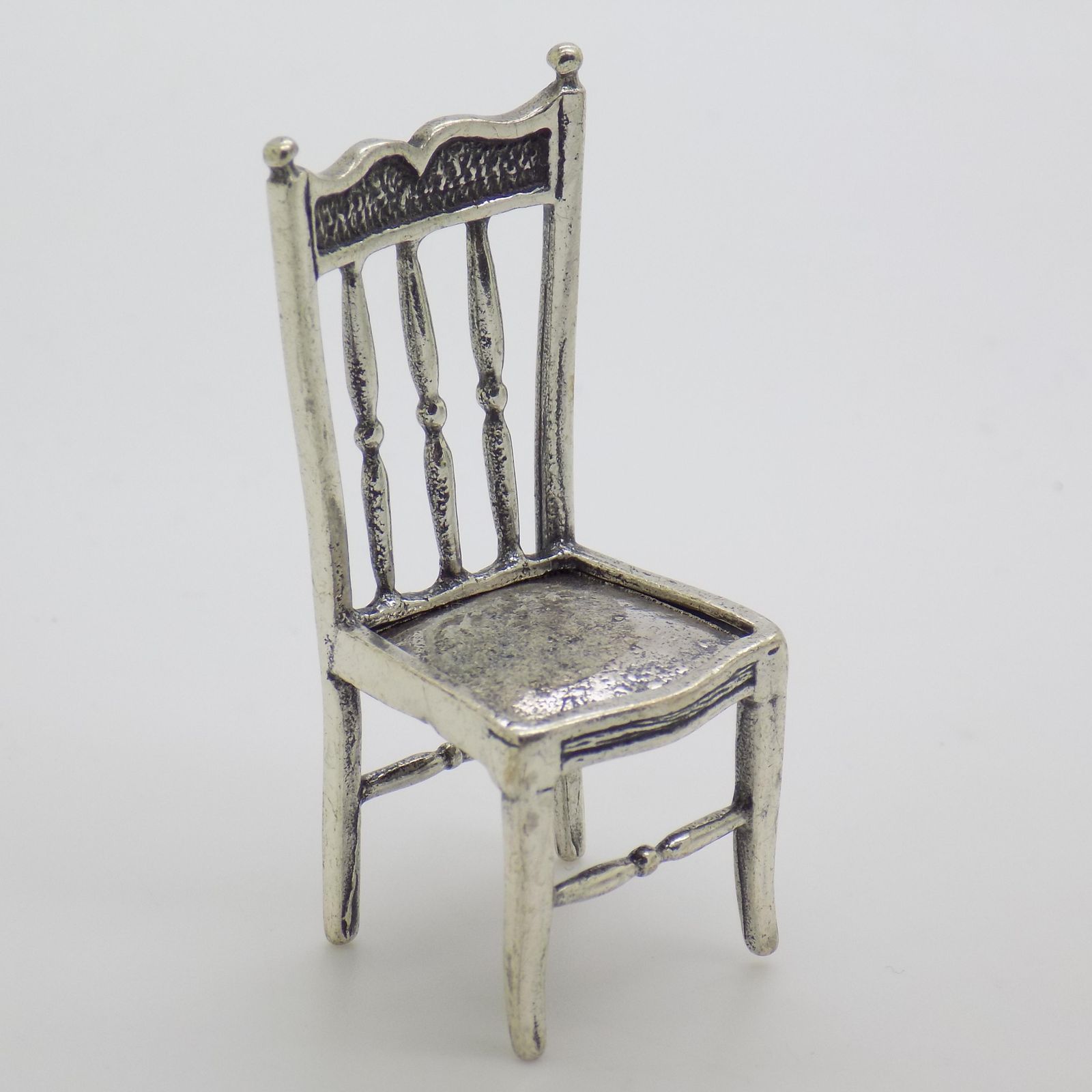 Vintage Italian Handmade Genuine Sterling Silver 925 Chair Figurine, 1970s photo for sale