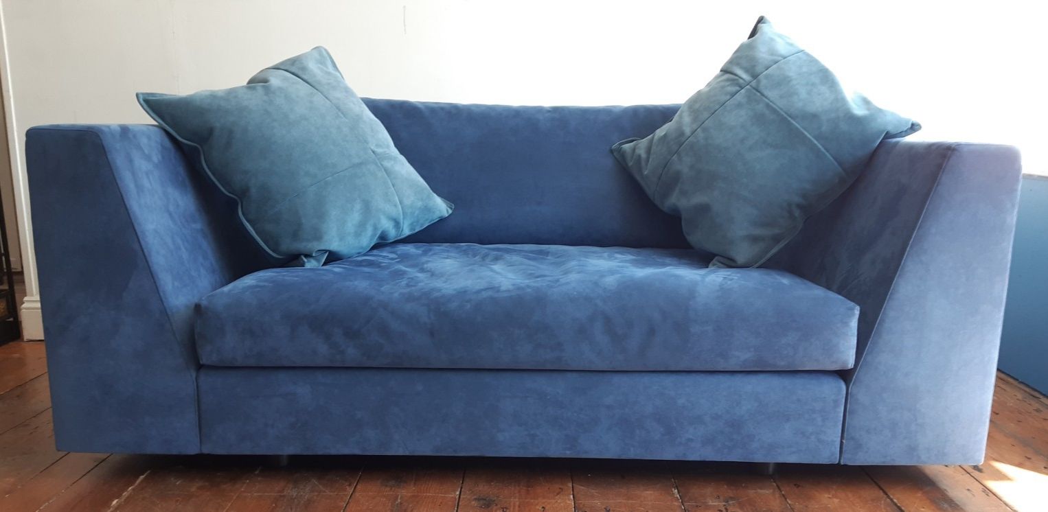 Ligne Roset 'Exclusif' Two Seater Sofa Blue Suede Upholstery  Vgc Uk Delivery photo Furniture