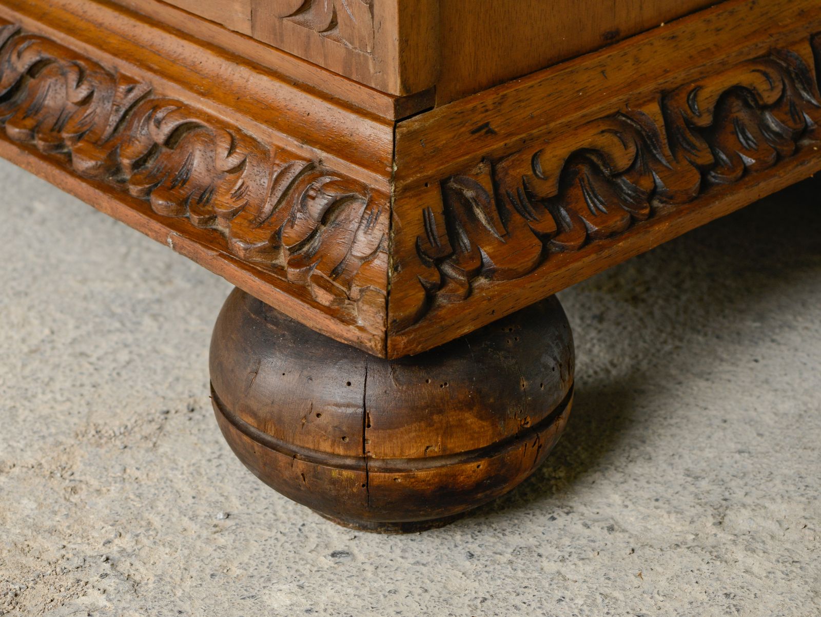 photo for sale Antique French Walnut Linen Press Housekeepers Cupboard   Ornately Carved