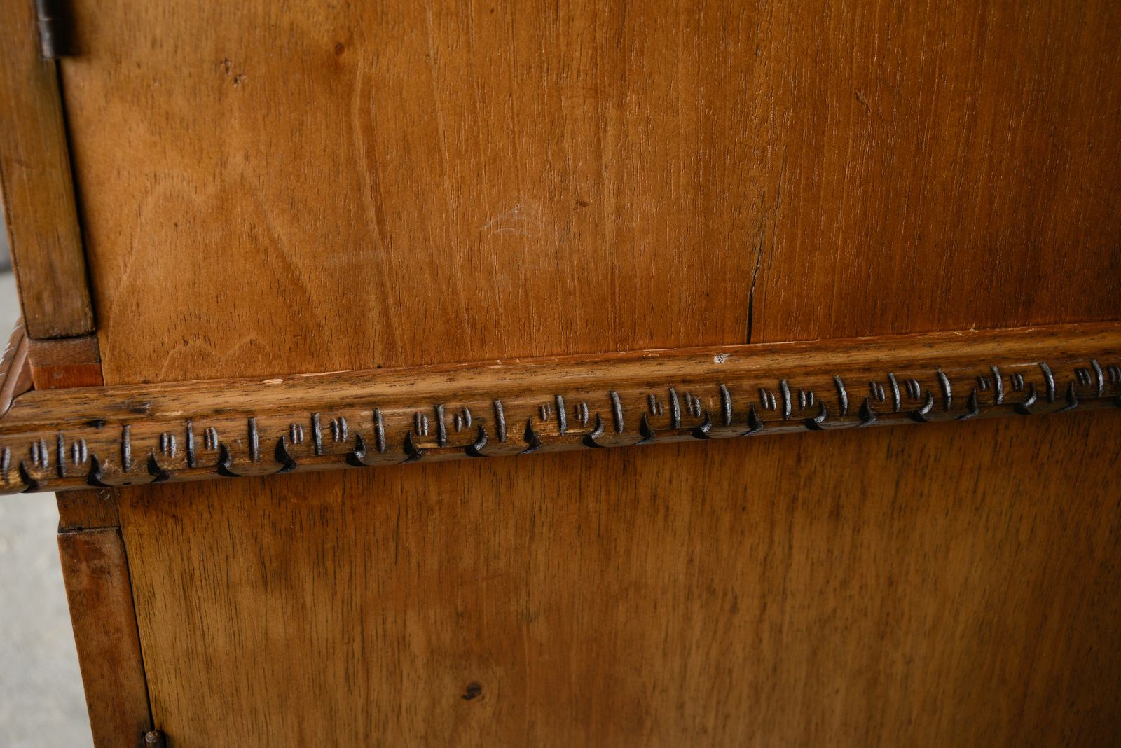 photo vinterior Antique French Walnut Linen Press Housekeepers Cupboard   Ornately Carved