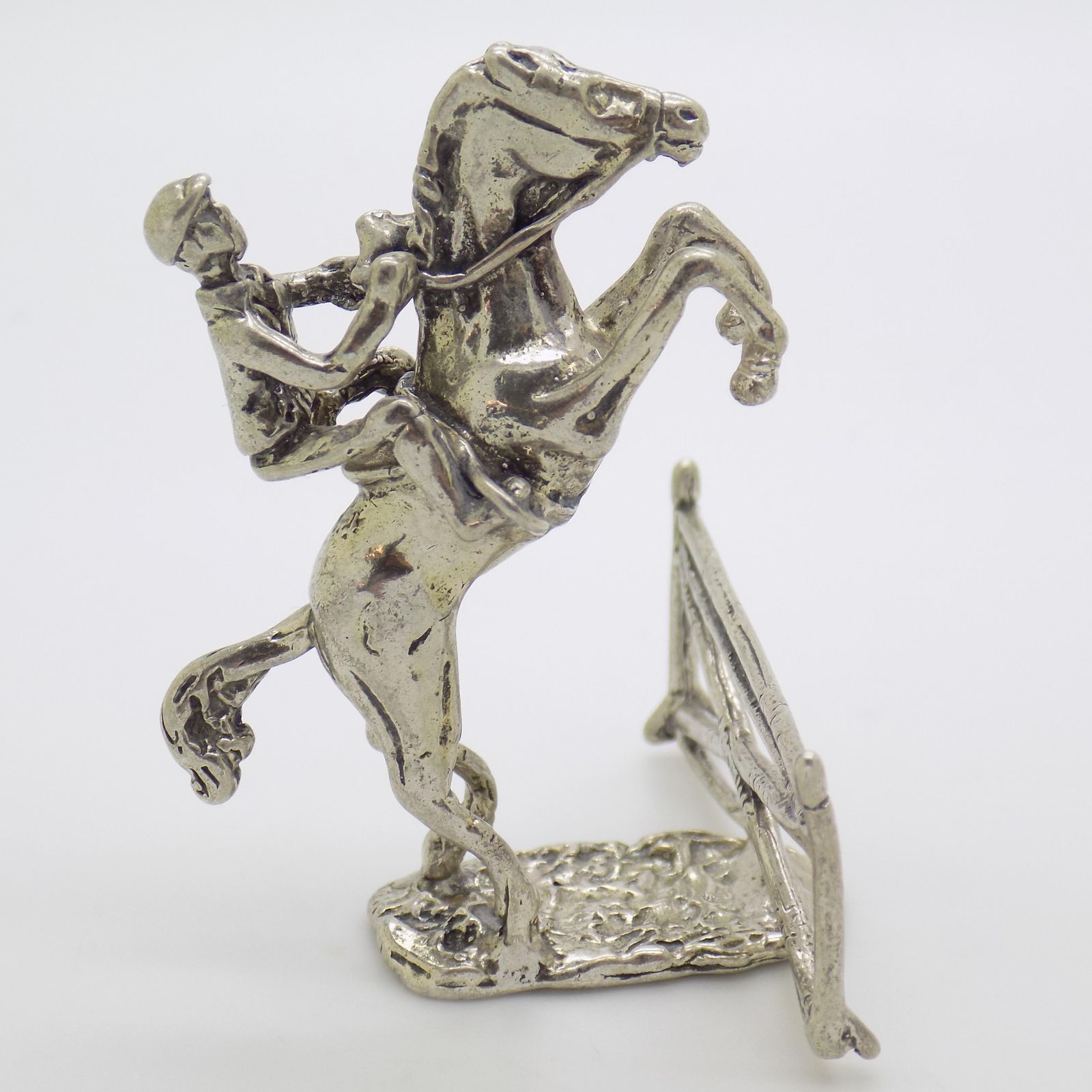 Vintage Italian Handmade Genuine Silver Show Jump Horse Figurine, 1970s photo buy