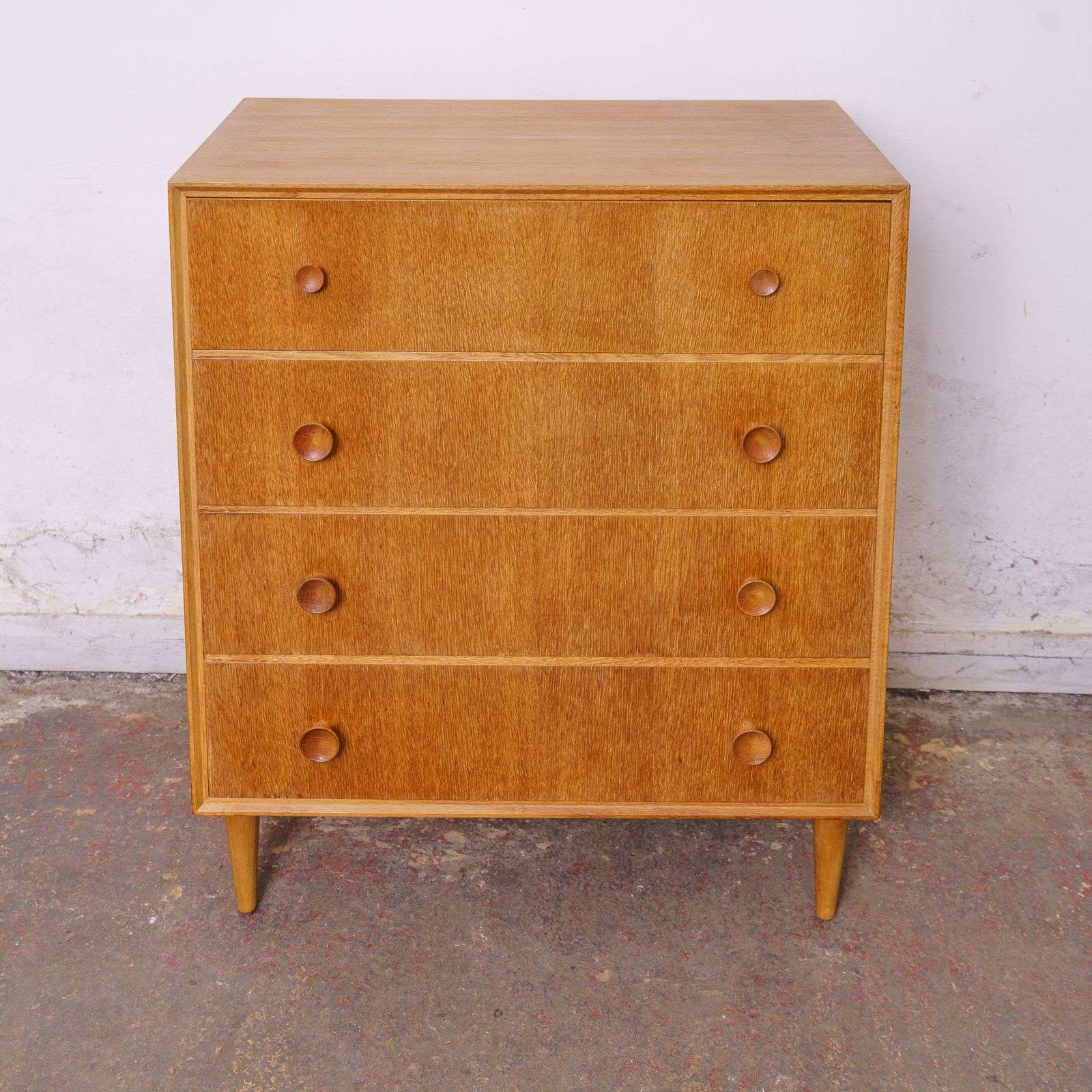 Meredew Mid Century Oak Chest Of Drawers photo for sale