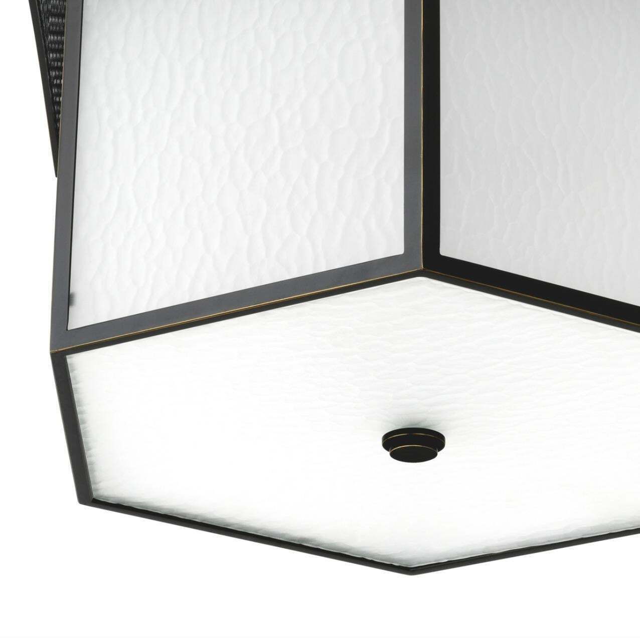Chandelier In Metal With Bronze Finish And Frosted Glass, Contemporary Design photo vinterior