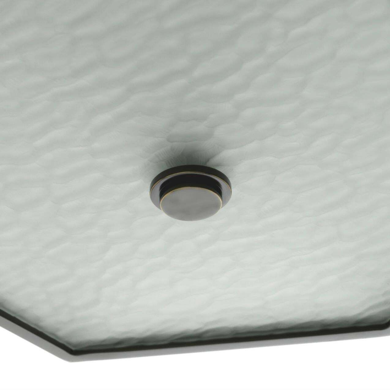 Ceiling Lamp In Metal With Bronze Finish And Frosted Glass, Contemporary Design photo vintage