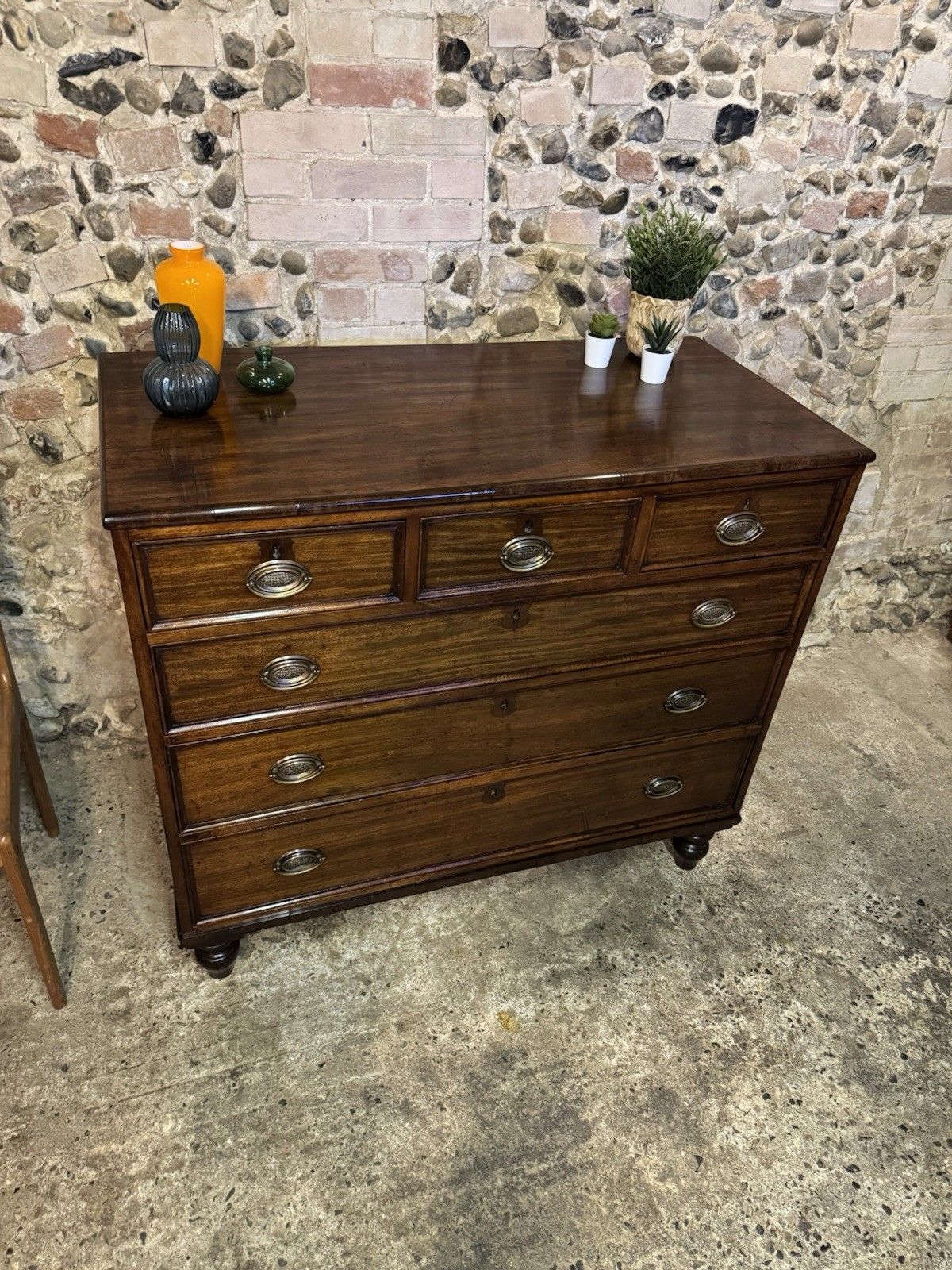 🚛 Large Antique / Georgian Mahogany Chest Of Drawers photo for sale