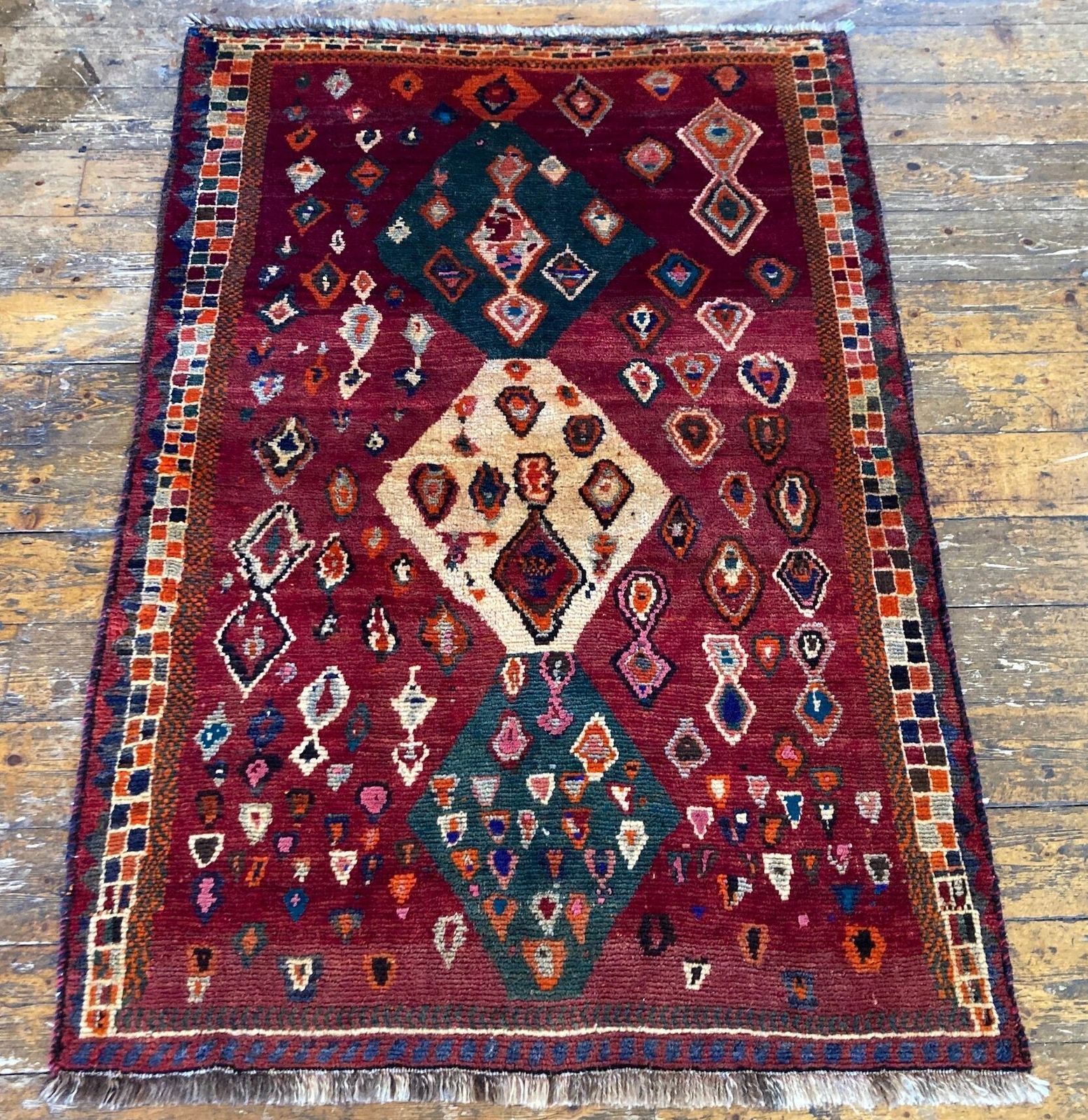 Vintage Gabbeh Rug 1.60m X 1.05m photo Textiles