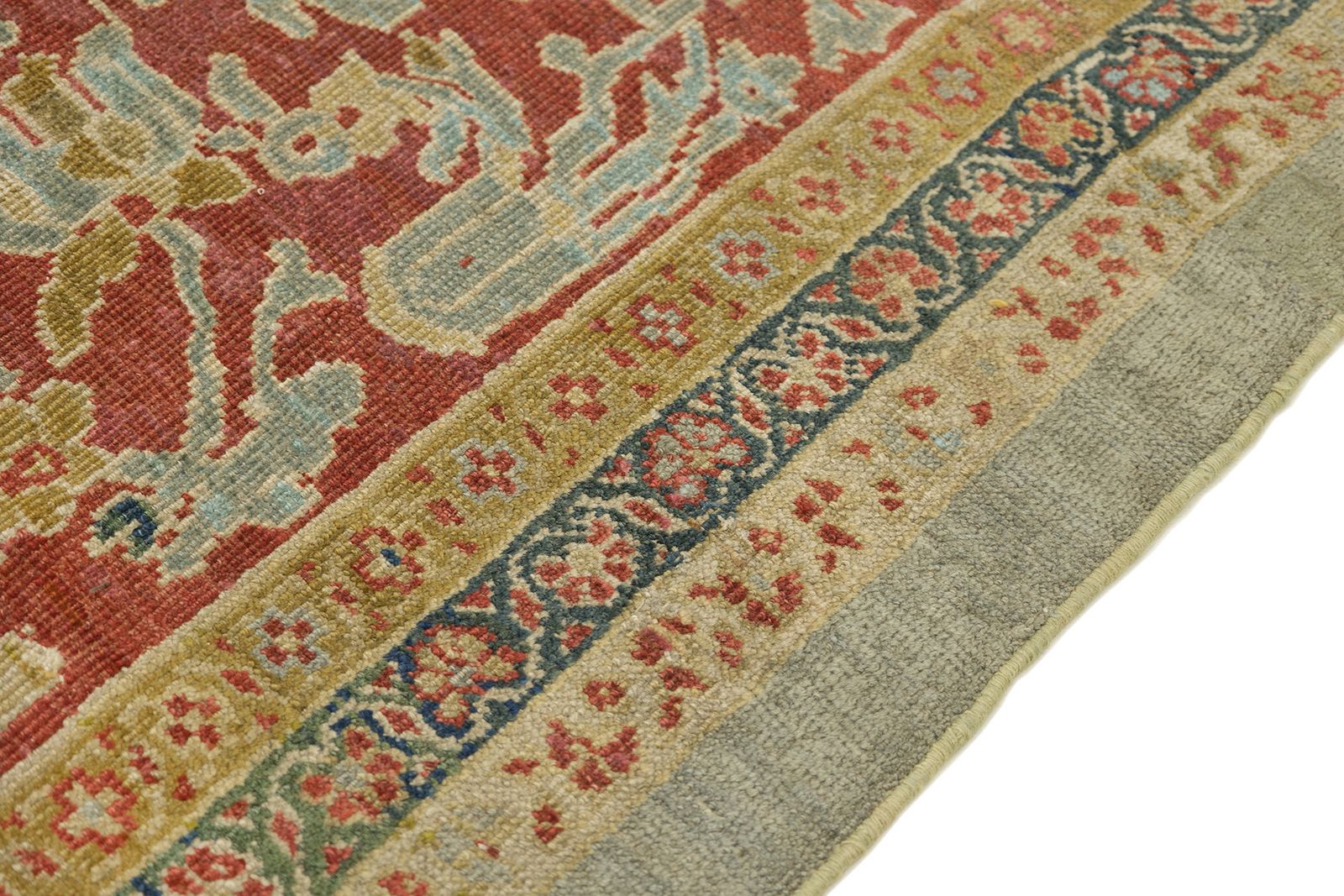 Antique Ziegler Mahal Rug, 1880, 400 X 318 Cm, Soft Red And Pale Blue photo vinterior