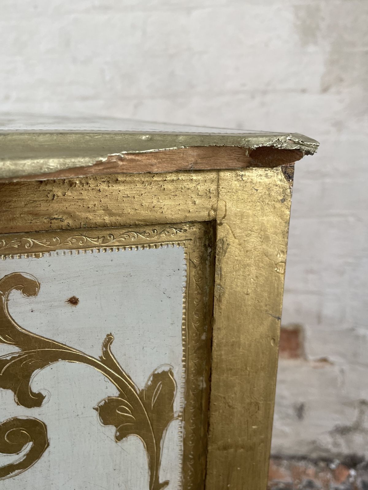 Mid Century Italian Florentine Night Stand Cabinet 1960s photo vinterior