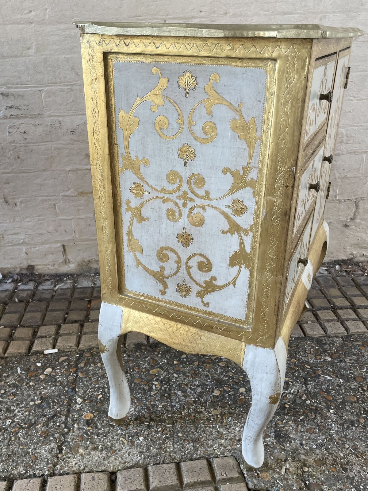 Mid Century Italian Florentine Night Stand Cabinet 1960s photo vintage