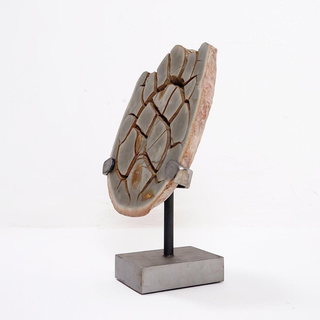 Septarian Nodule Sculpture On Metal Stand, Belgium, 20th Century photo furniture