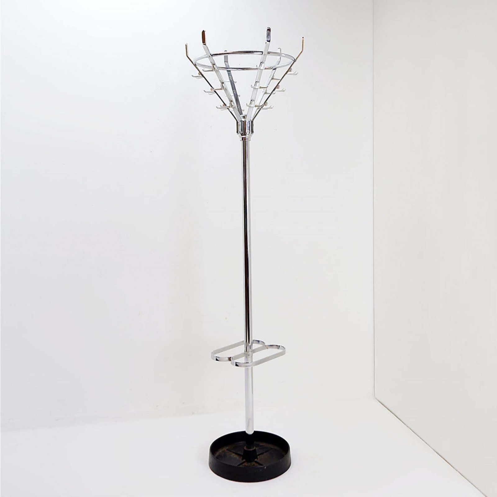 Industrial Coat Rack In Chrome In The Style Of Jacques Adnet, 1960s photo vintage