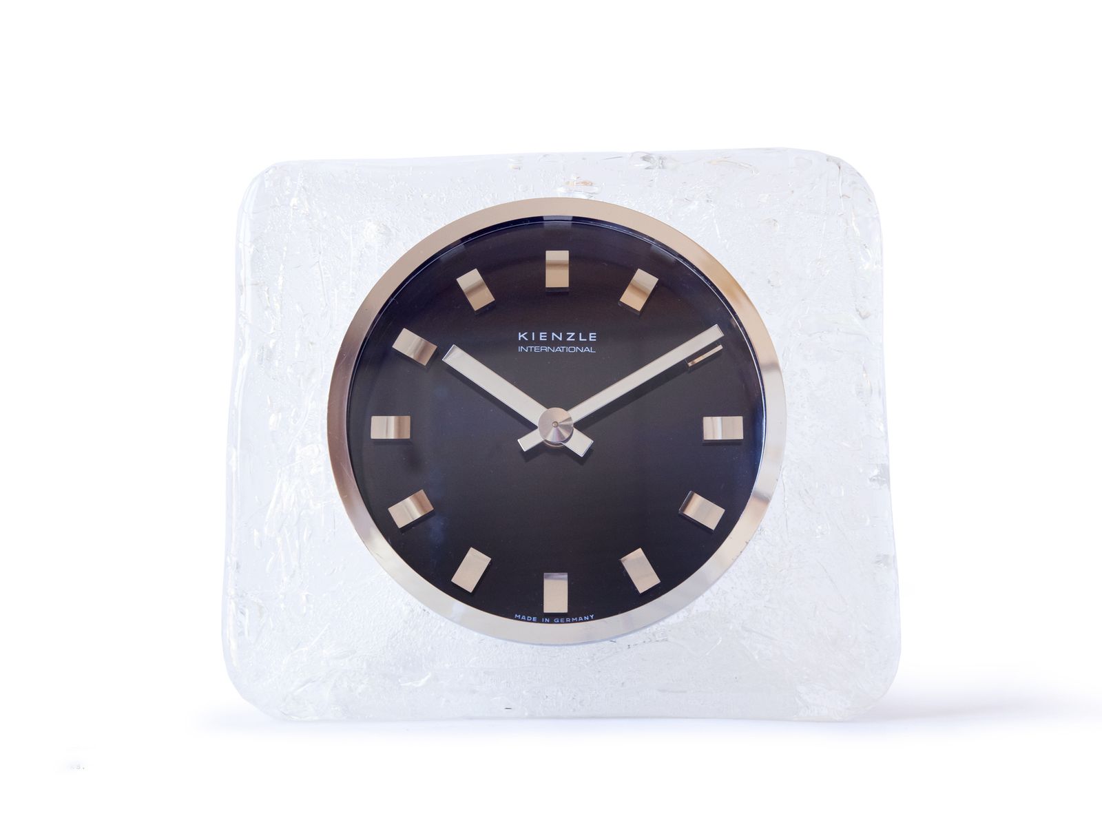 Space Age Kienzle Ice Glass Desk Clock Germany Panton Style Mid Century Modernism Pop Table Mcm 1970s