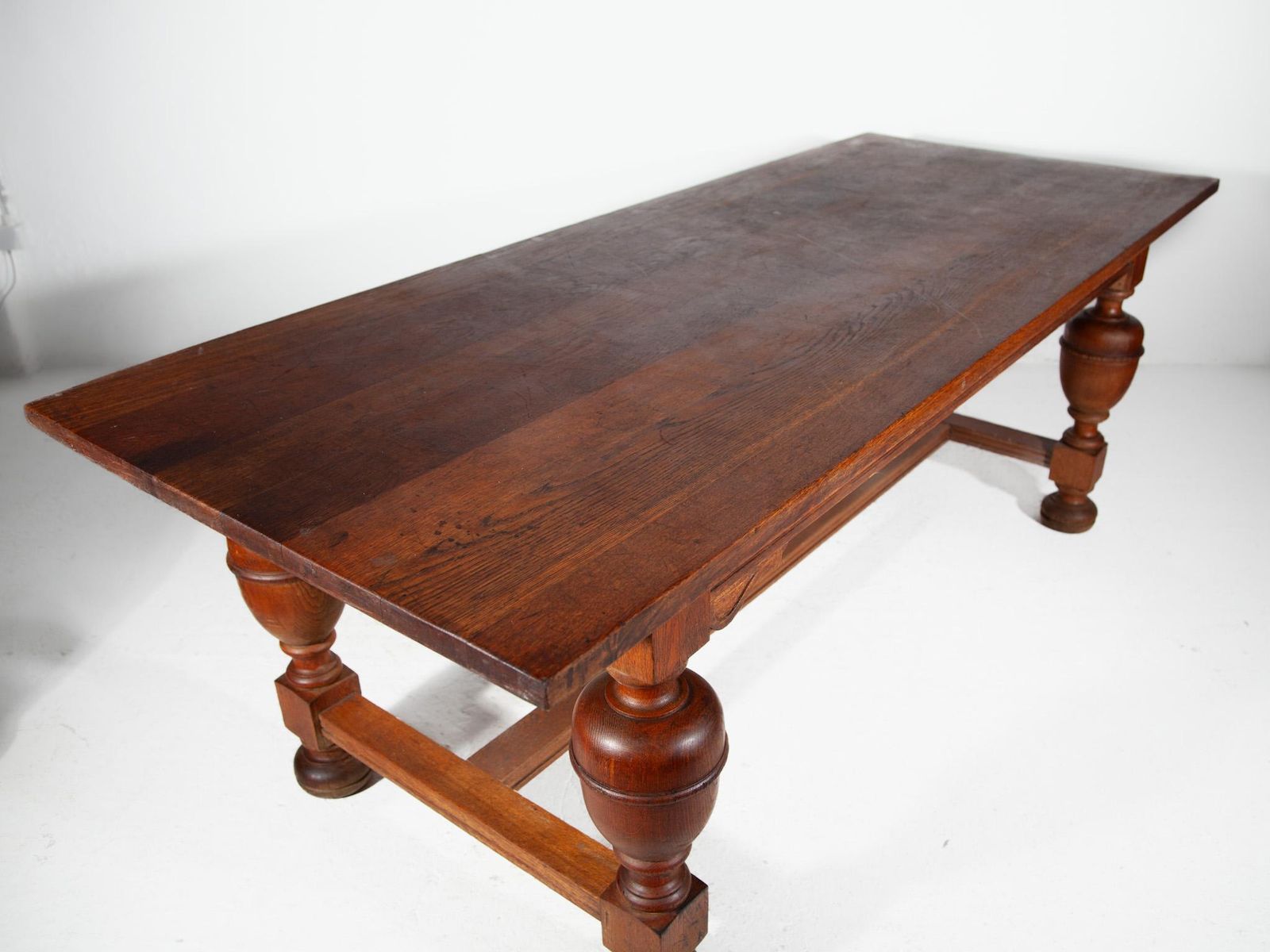 Furniture 19th Century Hand Crafted Antique Oak Monastery Reading Table, France photo