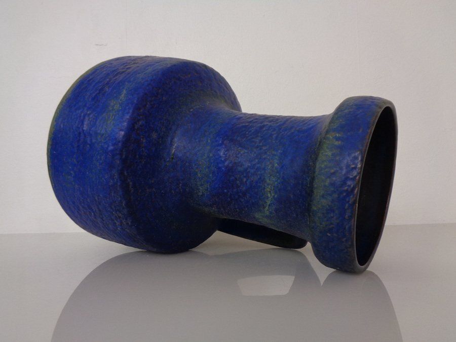 photo vinterior Large Majolika Ceramic 7317 Floor Vase By Fridegart Glatzle For Karlsruher Majolika, Germany, 1970s