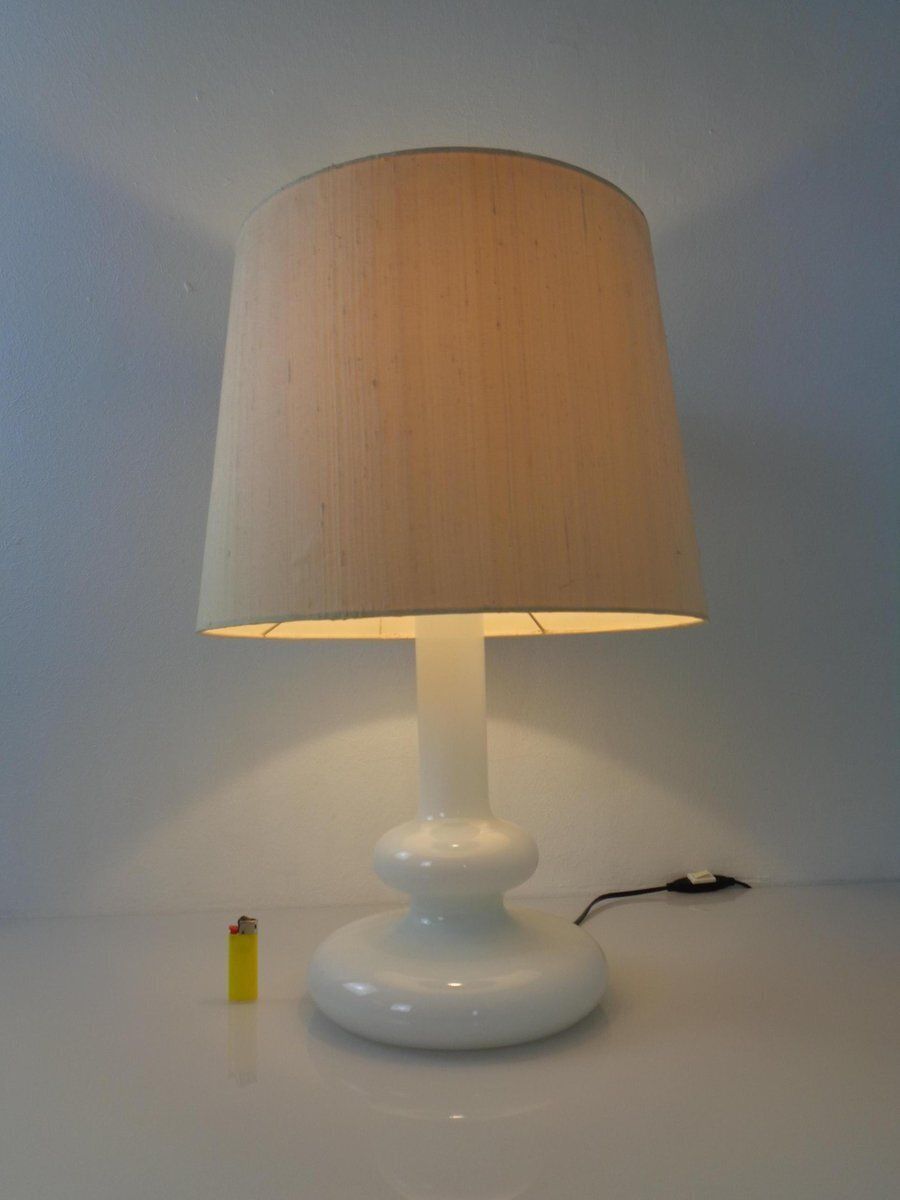 Plaza Opal Glass Table Lamp From Hsin Lung Lin For Holmegaard Glasværk, Sweden, 1970s photo furniture