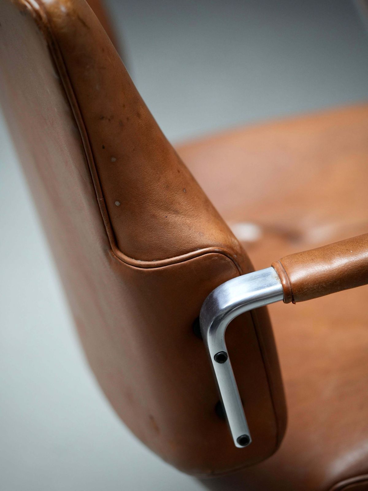 photo for sale Fk84 Desk Chair By Fabricius And Kastholm In Cognac Leather, Denmark, 1960's