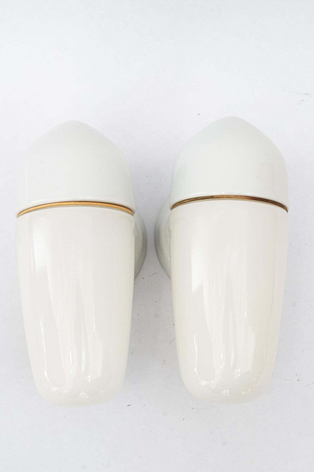 Porcelain Pair Of Wall Lights By Wilhelm Wagenfeld For Lindner, 1940s, Germany photo for sale