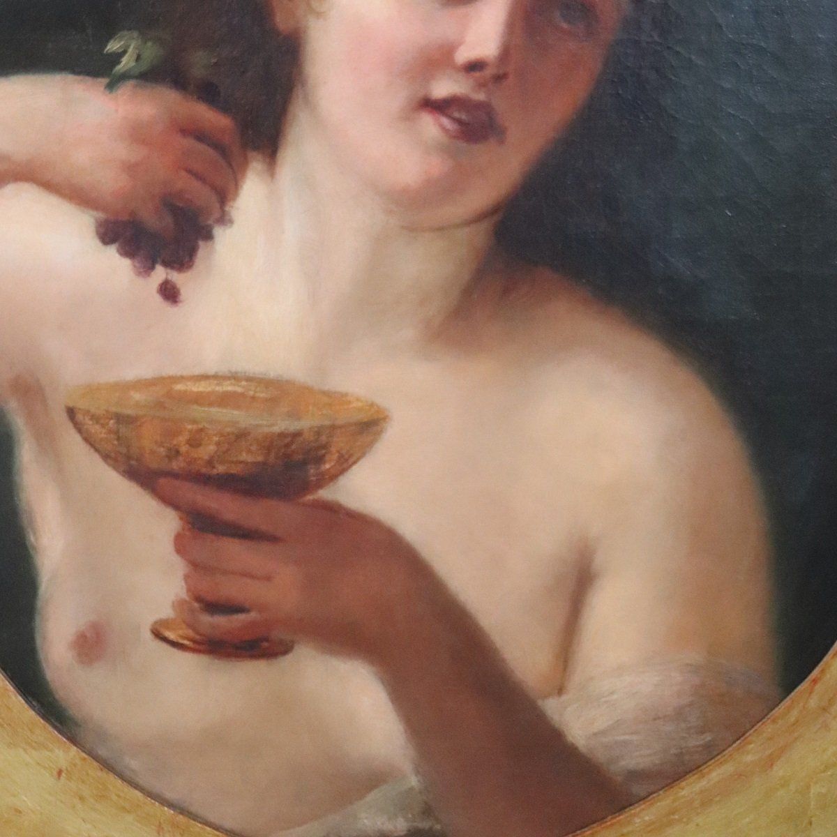 Mythological Figure Of Maenad, Oil Painting On Canvas, 19th Century, Framed photo Art