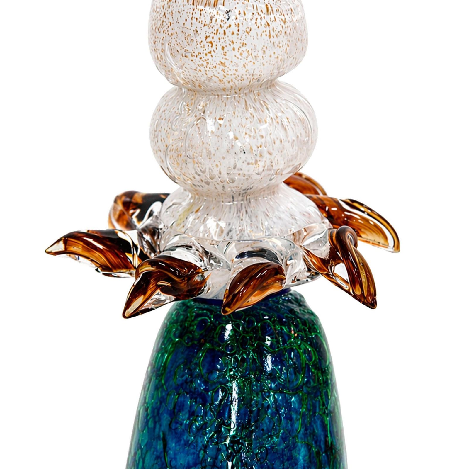 Contemporary Art Nouveau Style Multicolored Crystal Floral Pair Of Floor Lamps photo vintage