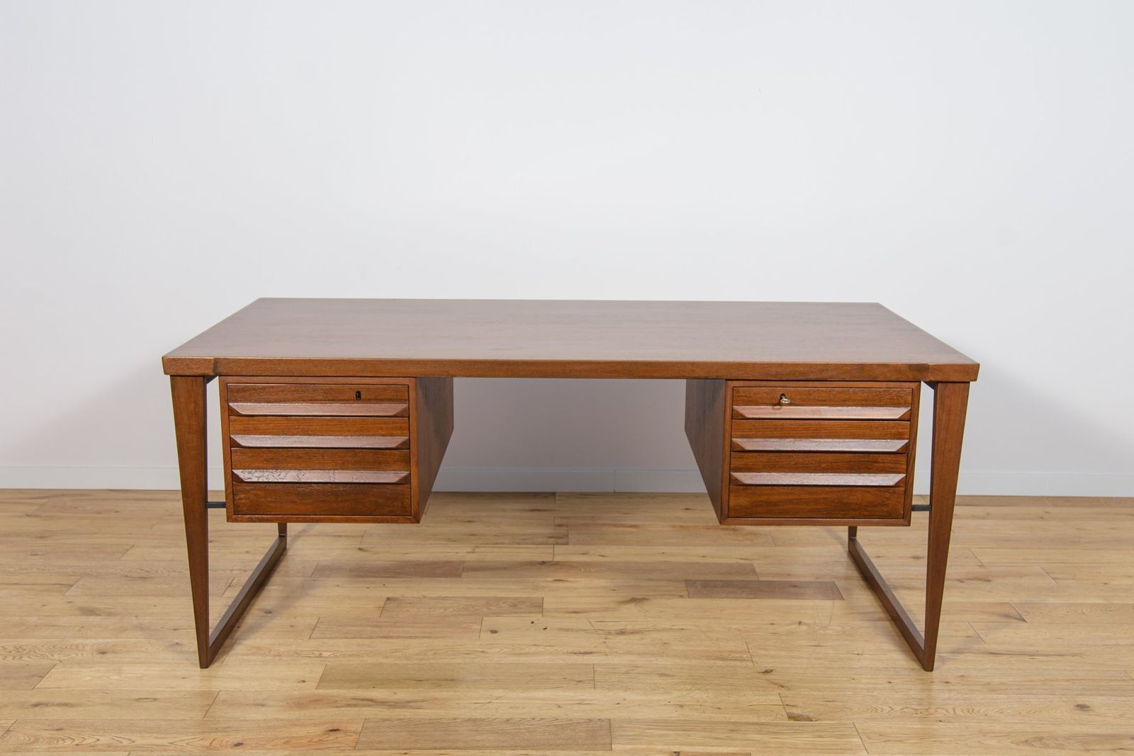 Model 70 Desk In Teak By Kai Kristiansen For Feldballes Møbelfabrik, Denmark, 1960s photo for sale