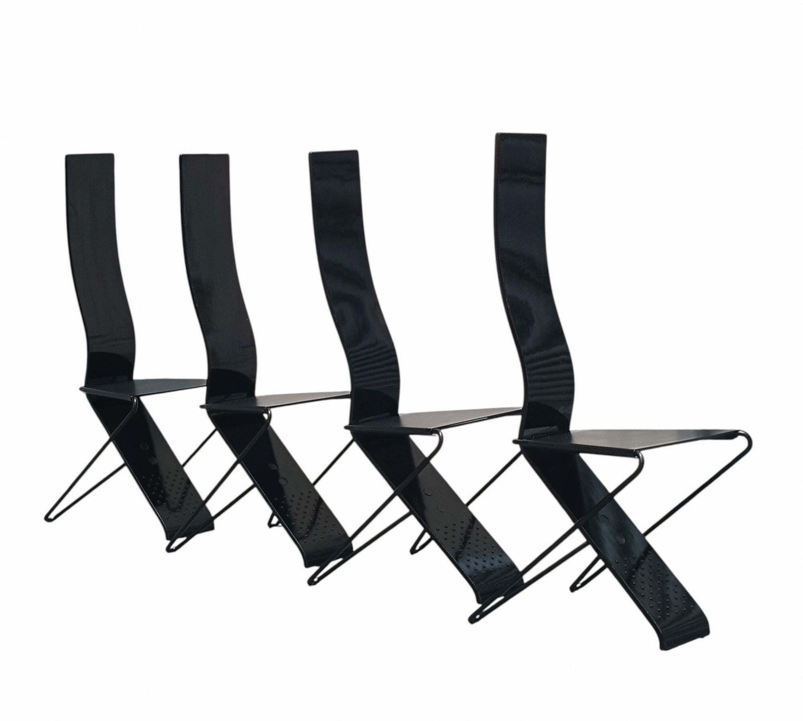 Pietro Arosio Set Of 4 "Impronta" Chairs, Italy 1980s photo vinterior