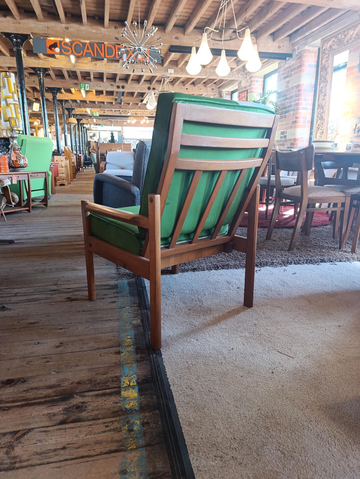 1960s Centa Lounge Armchair | Solid Teak Frame | Newly Upholstered In Green Velvet photo 655.0