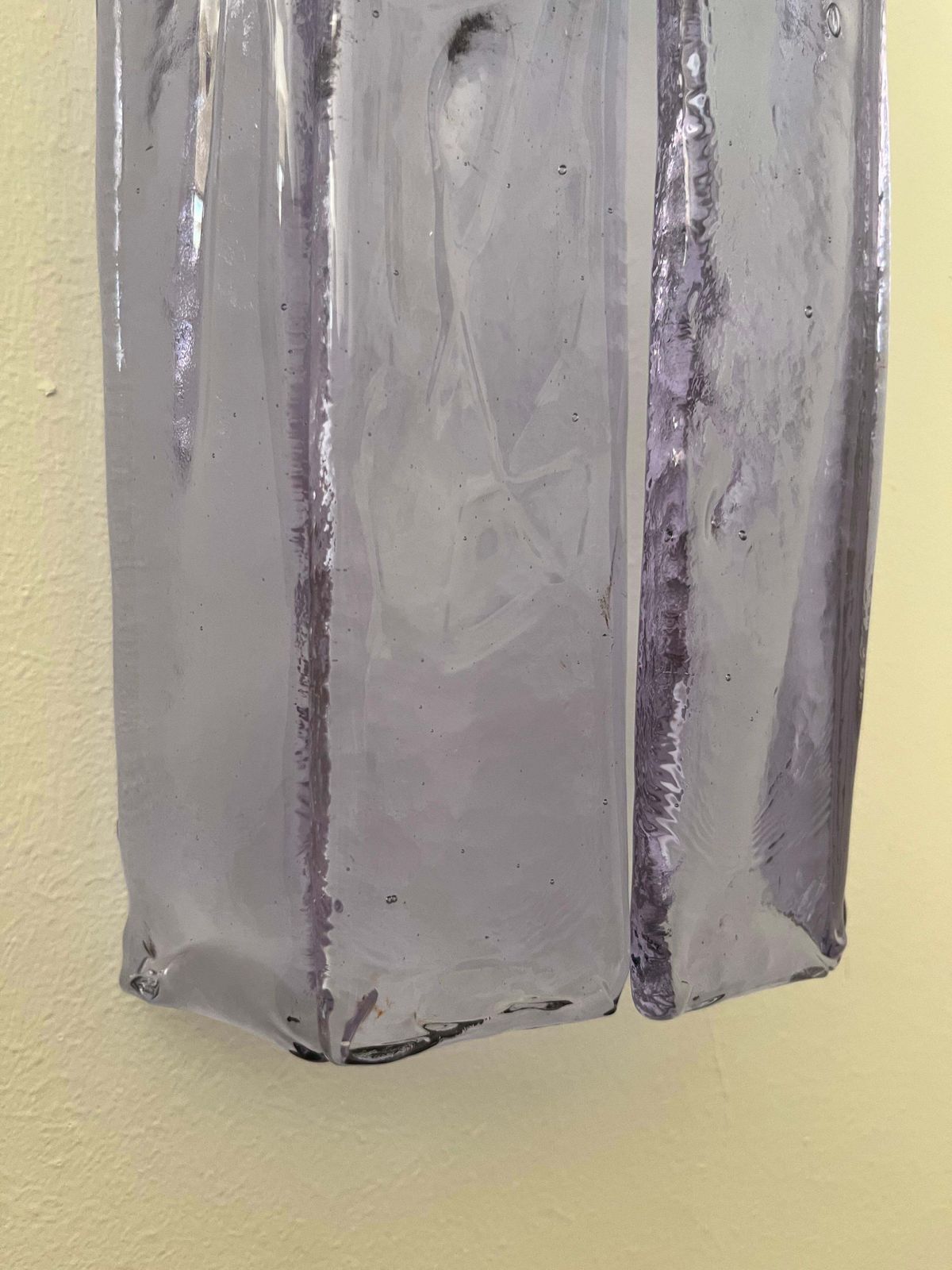 Italian Mid Century Lilac Murano Set Three Of Of Wall Sconces By Mazzega, 1970s photo vinterior