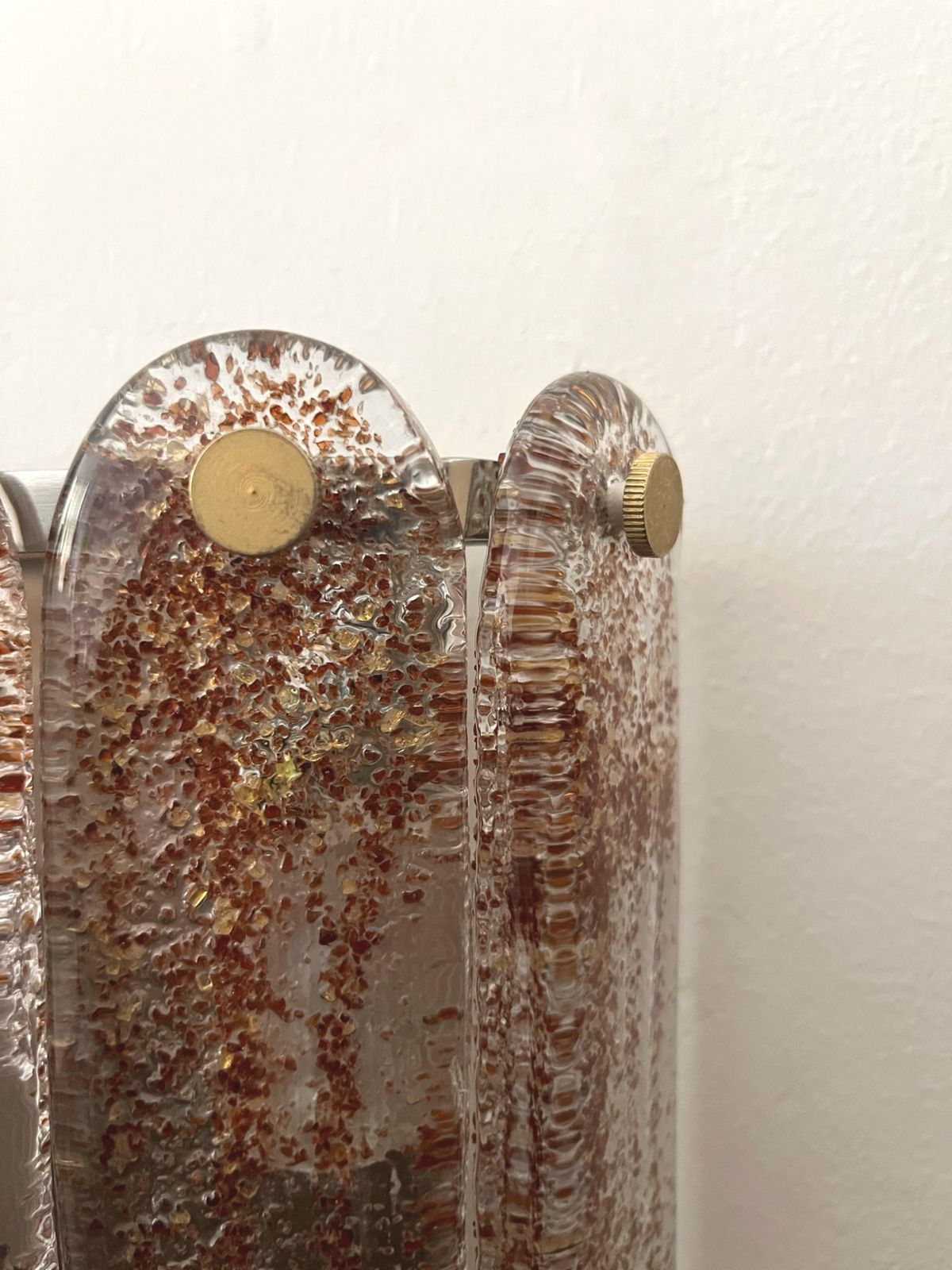 7406.0 Italian Mid Century Set Of Five Amber Murano Wall Sconces By Mazzega, 1970s photo