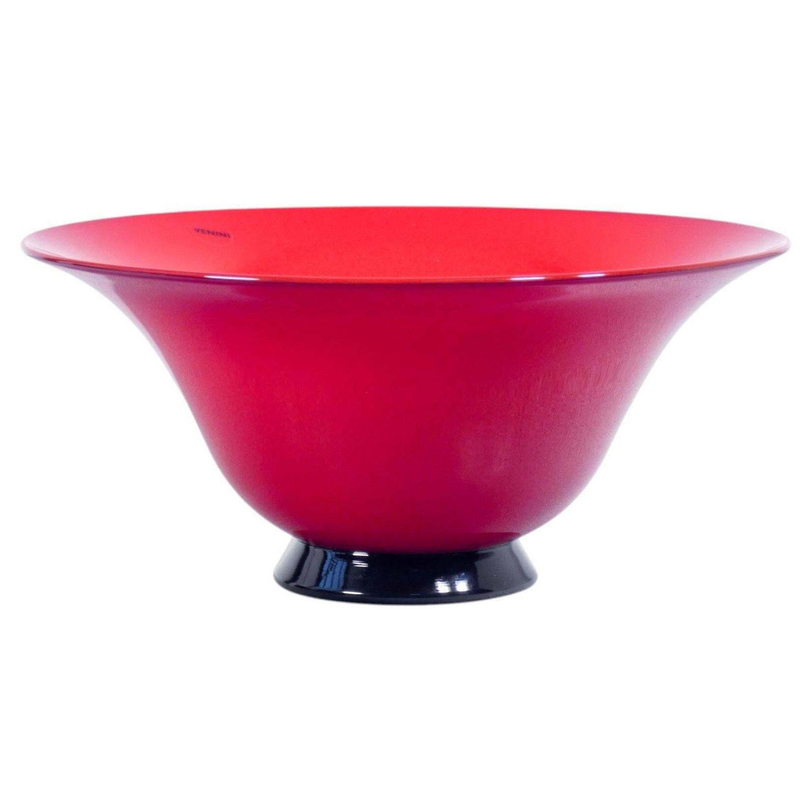 Vaso, Coppa In Vetro Soffiato Opalino Venini, Versione Rossa. Italia, 2006