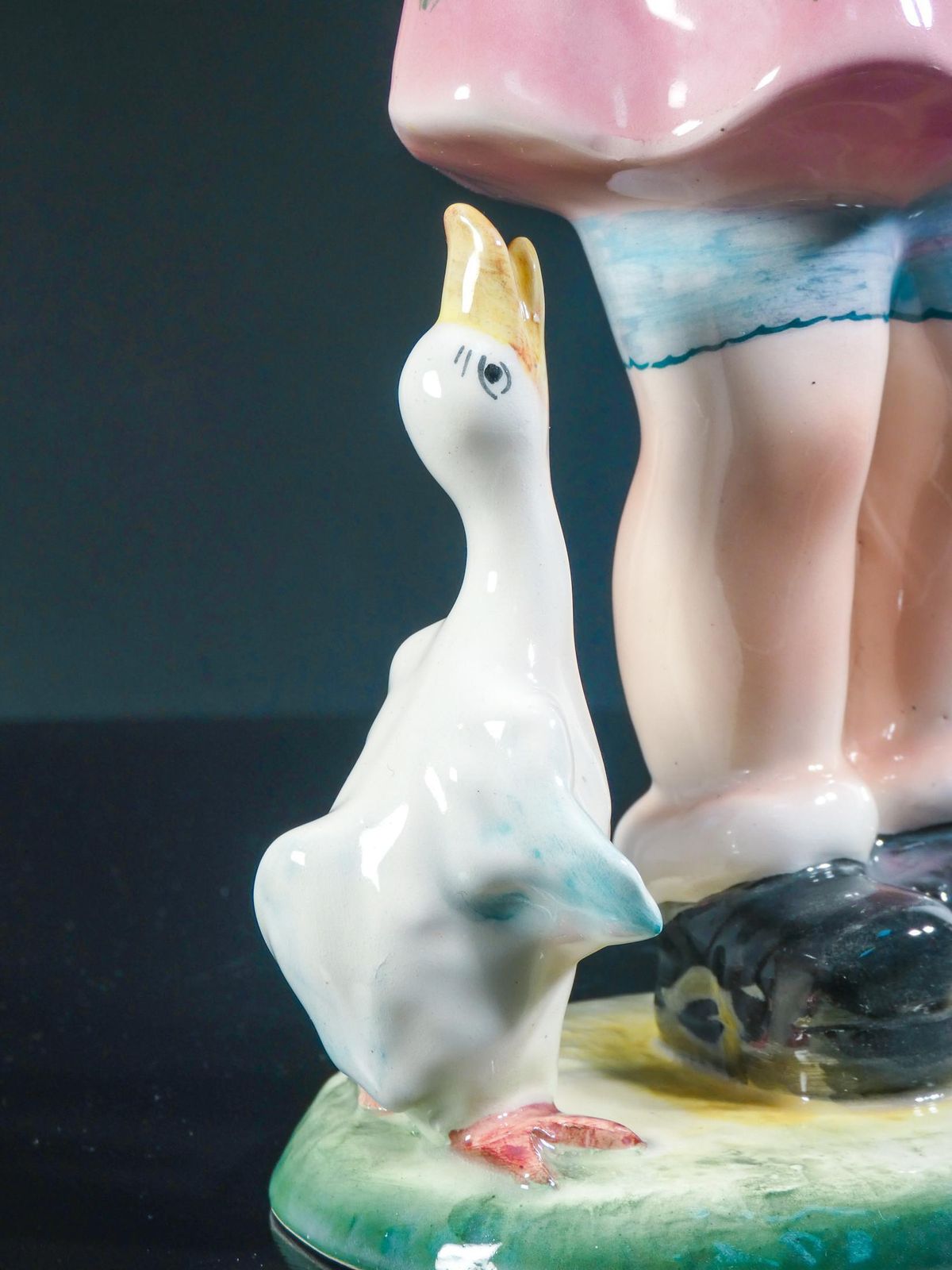 Porcelain Sculpture "Little Girl With Goose," Tarcisio Tosin For La Freccia. 1930s photo vinterior